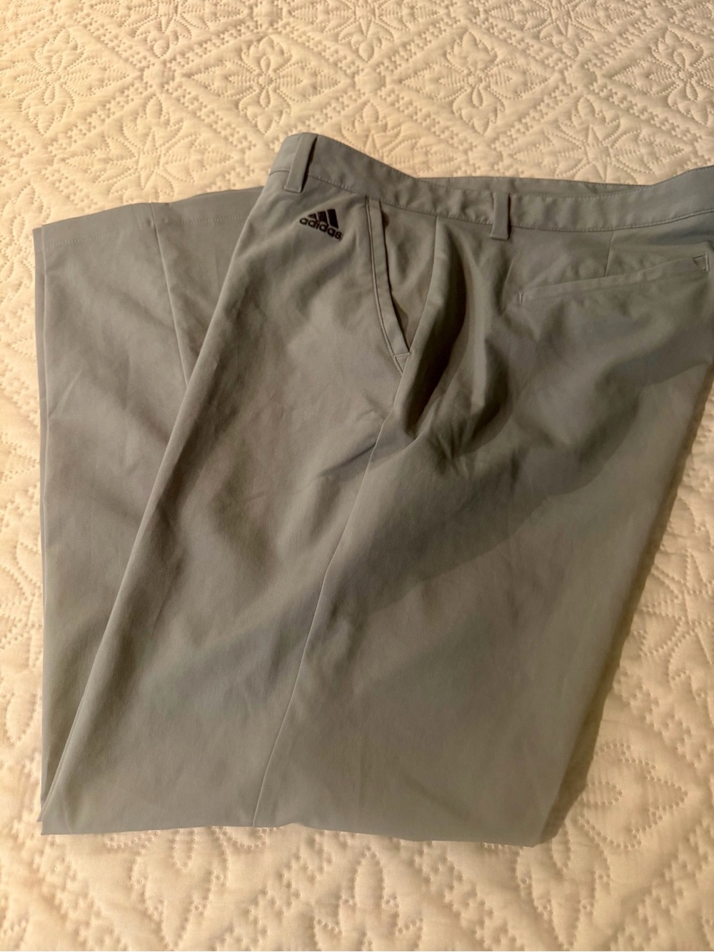 adidas Men's Light Gray Chino Golf Pants